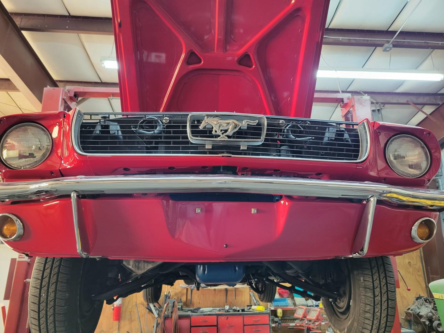 1966 Red /Black Ford Mustang Deluxe Pony Interior (6F08C738368) with an Original 289ci. engine, Automatic transmission, located at 2510 47th St. Suite 200, Boulder, CO, 80301, (303) 641-0333, 40.026196, -105.243217 - Known History back to its Original Purchaser Curtis Travis from Foxworthy Ford. This Beautiful 1966 Convertible Mustang is Equipped with its Original 289ci. V8, and C4 3 speed Automatic Transmission. The Vintage AC was Serviced and Recharged with 134 coolant October 2023. It has its Original F - Photo#20